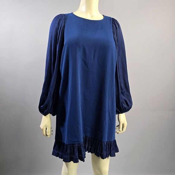 Halston Heritage Size 4 Deep Blue Dress R9 - Picture 1 of 4